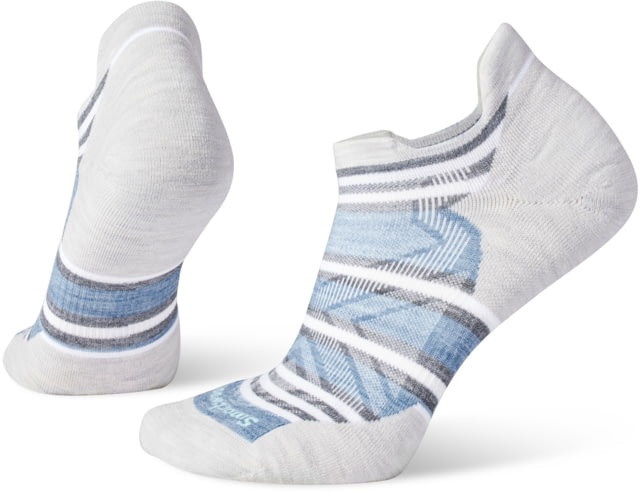 Smartwool Run Targeted Cushion Stripe Low Ankle Socks - Women's G61 Mist Blue Large