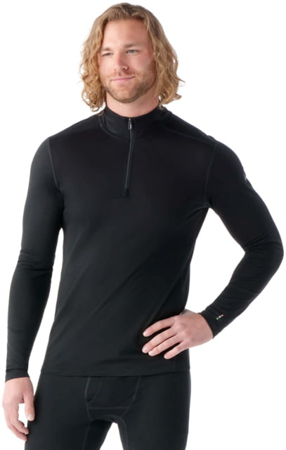 Smartwool Smartwool Classic All-Season 1/4 Zip Merino Base Layer - Men's Black 2XL