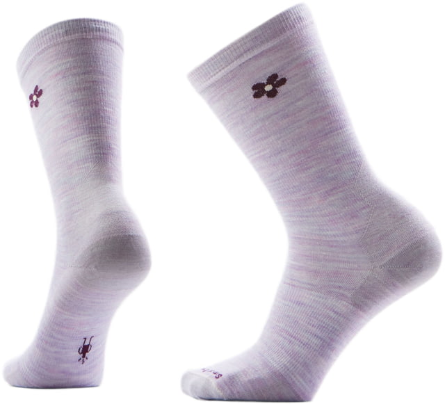 Smartwool Everyday Groovy Bloom Crew Socks - Women's Purple Eclipse Large