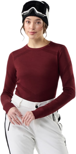 Smartwool Smartwool Intraknit Thermal Merino Base Layer Crew - Women's Cherry Lacquer/Black Medium