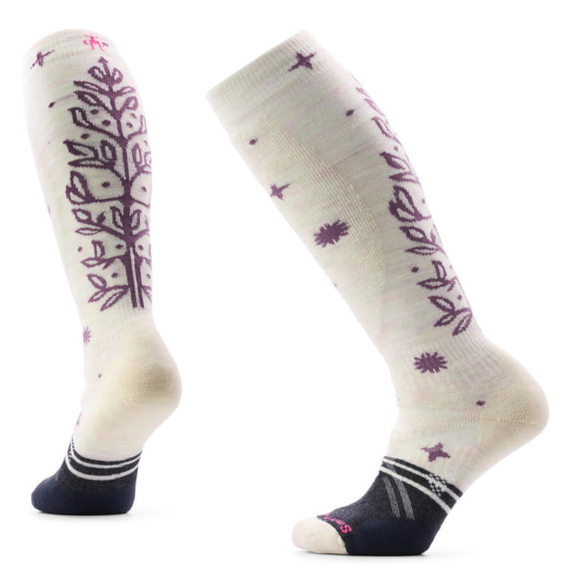 Smartwool Smartwool Ski Full Cushion Ice Blossom OTC Socks - Women's Moonbeam Small