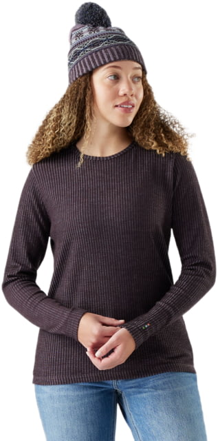 Smartwool Smartwool Thermal Merino Rib Crew - Women's Mink/Chalk Violet Heather Extra Small