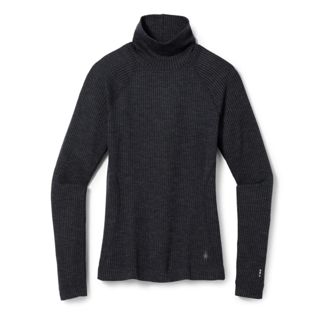 Smartwool Smartwool Thermal Merino Rib Turtleneck - Women's Charcoal Heather Extra Small