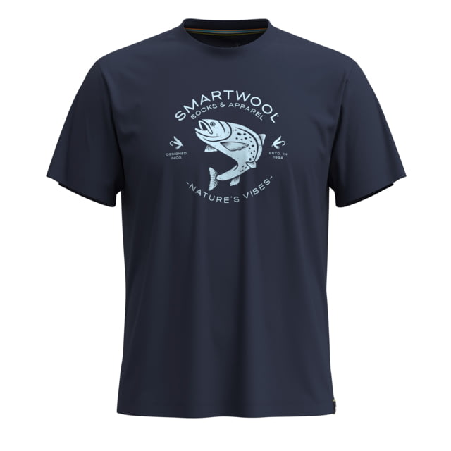 Smartwool Trout Fishing Short Sleeve Graphic Tee Deep Navy Extra Large