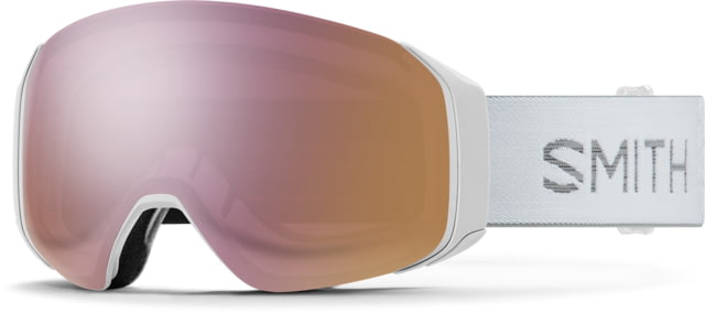 Smith 4D Mag S Low Bridge Fit Googles ChromaPop Everyday Rose Gold Mirror White Chunky Knit