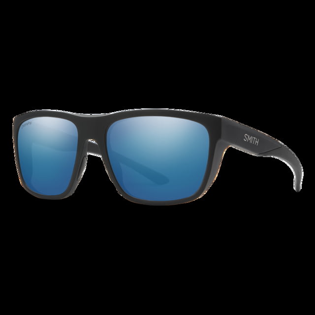 Smith Barra Sunglasses Matte Black Frame ChromaPop Glass Polarized Blue Mirror Lens
