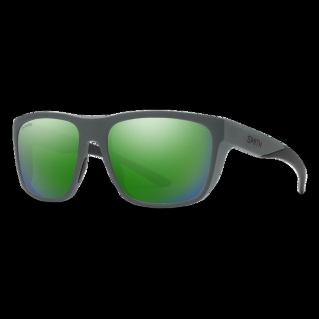 Smith Optics Barra Sunglasses Matte Cement Frame ChromaPop Polarized Green Mirror Lens