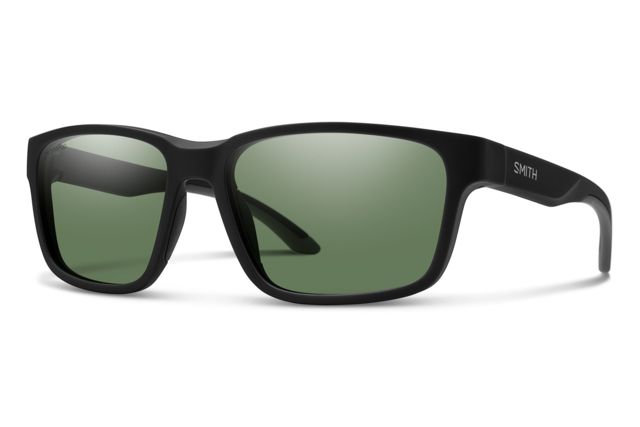 Smith Basecamp Sunglasses Matte Black Frame ChromaPop Polarized Gray Green Lens