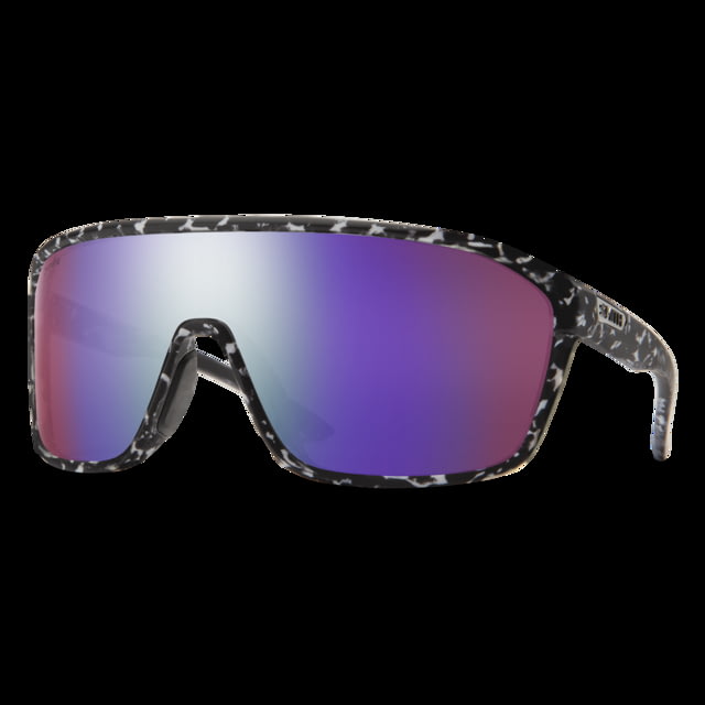 Smith Boomtown Sunglasses Matte Black Marble Frame ChromaPop Polarized Violet Mirror Lens