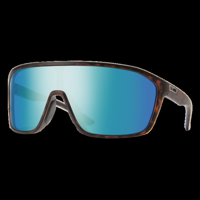Smith Boomtown Sunglasses Matte Tortoise Frame ChromaPop Polarized Opal Mirror Lens