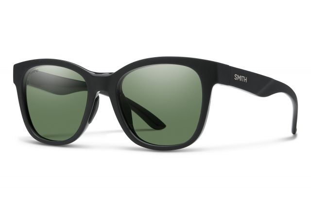 Smith Caper Sunglasses Matte Black Frame ChromaPop Polarized Gray Green Lens