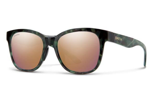 Smith Caper Sunglasses - Womens Camo Tort Frame Chromapop Rose Gold Lens