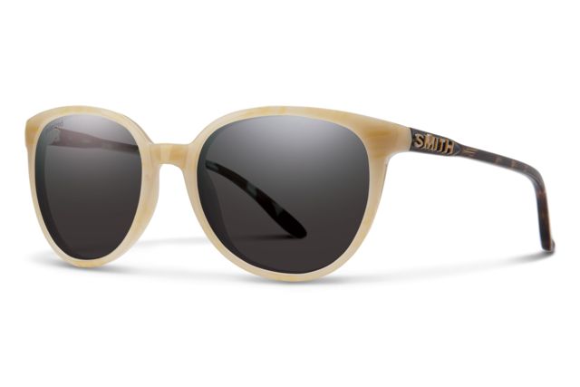 Smith Cheetah Sunglasses Ivory Tort Frame Polarized Gray Green Lens