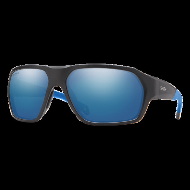 Smith Deckboss Sunglasses Matte Black Blue Frame ChromaPop Polarized Blue Mirror Lens