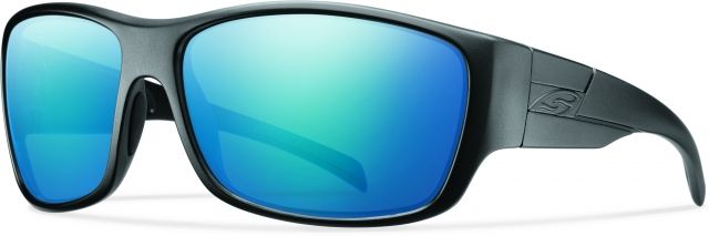 Smith Frontman Elite Sunglasses ChromaPop Polarized Blue Mirror Lens Black Frame