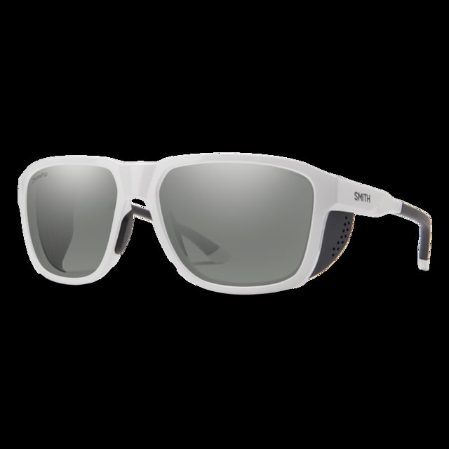 Smith Embark Sunglasses White Frame ChromaPop Polarized Platinum Mirror Lens