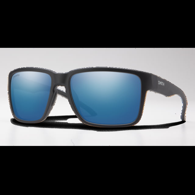 Smith Emerge Sunglasses Matte Black Frame ChromaPop Polarized Blue Mirror Lens