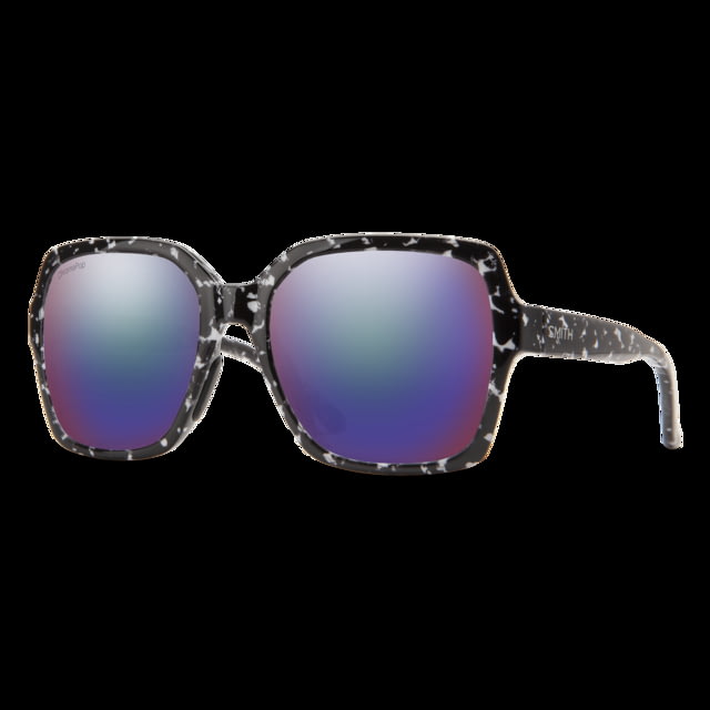 Smith Flare Sunglasses Black Marble Frame ChromaPop Polarized Violet Mirror Lens