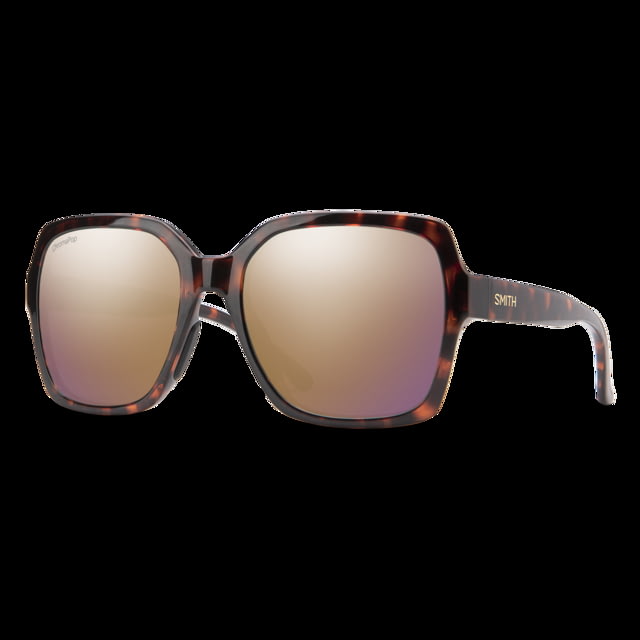 Smith Flare Sunglasses Tortoise Frame ChromaPop Polarized Rose Gold Mirror Lens