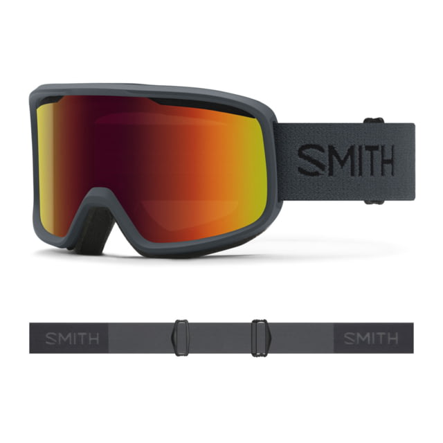 Smith Frontier Goggles Red Sol-X Mirror Lens Slate