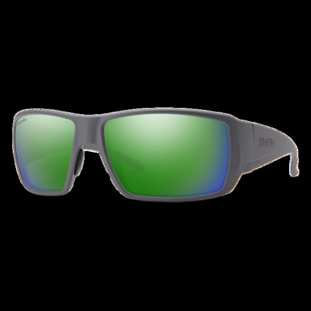 Smith Optics Guide's Choice XL Sunglasses Matte Cement Frame ChromaPop Glass Polarized Green Mirror Lens