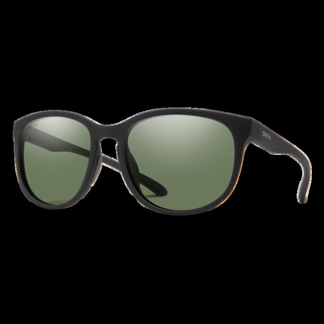 Smith Lake Shasta Sunglasses Matte Black Frame ChromaPop Polarized Grey Green Lens