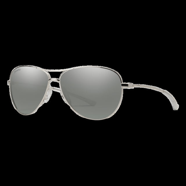 Smith Langley Sunglasses Silver Frame ChromaPop Polarized Platinum Mirror Lens