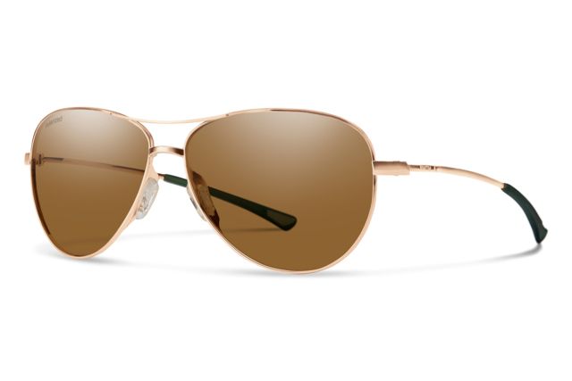 Smith Langley Sunglasses Matte Rose Gold Frame Polarized Brown Lens