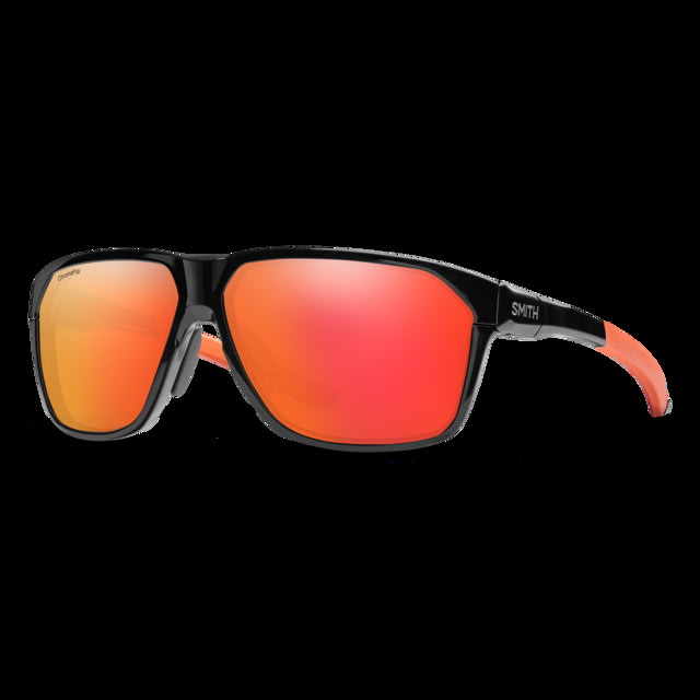 Smith Leadout PivLock Sunglasses Matte Black Cinder Frame ChromaPop Red Mirror Lens