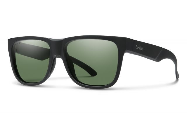 Smith Lowdown 2 Sunglasses Matte Black Frame ChromaPop Polarized Gray Green Lens