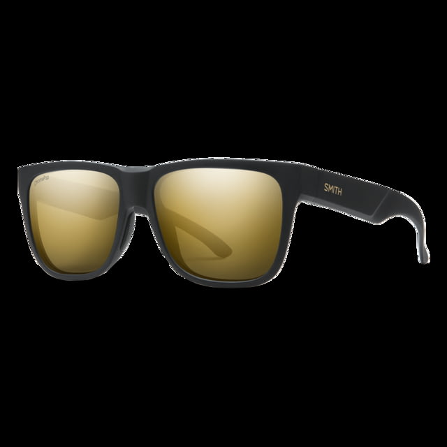 Smith Lowdown 2 Sunglasses Matte Black Gold Frame ChromaPop Polarized Black Gold Lens