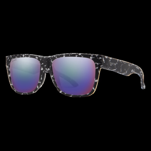 Smith Lowdown 2 Sunglasses Matte Black Marble Frame ChromaPop Polarized Violet Mirror Lens