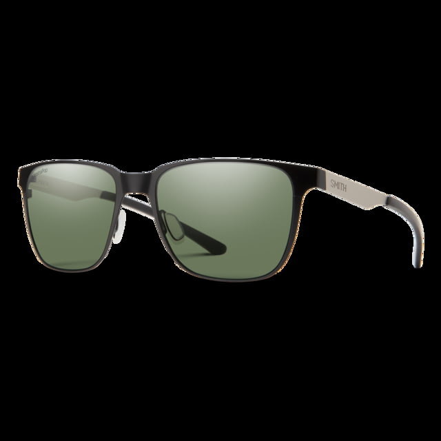Smith Lowdown Metal Sunglasses Matte Black/Silver Frame ChromaPop Polarized Gray Green Lens