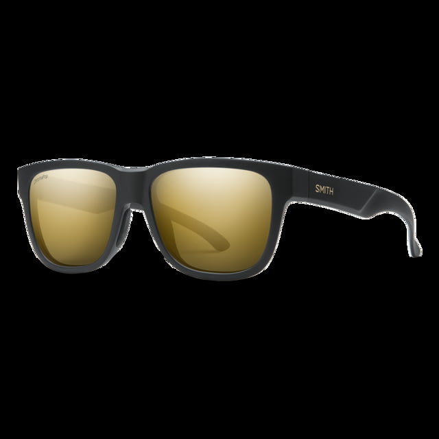 Smith Lowdown Slim 2 Sunglasses Matte Black Gold Frame ChromaPop Polarized Black Gold Lens