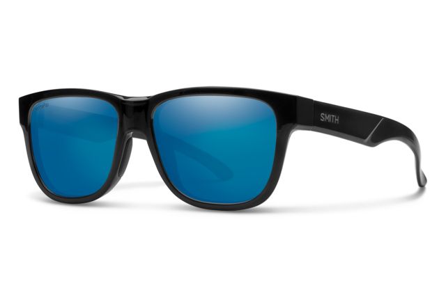 Smith Lowdown Slim 2 Sunglasses Black Frame ChromaPop Polarized Blue Mirror Lens