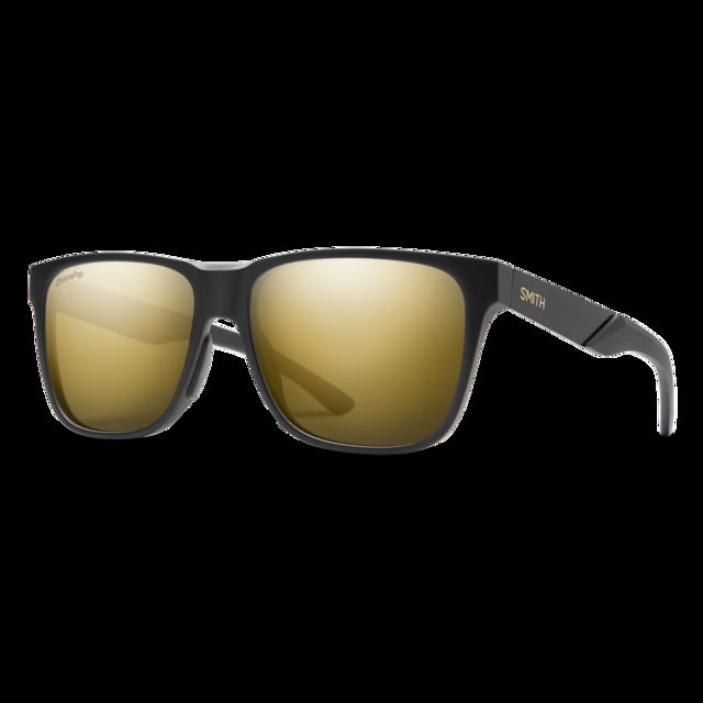 Smith Lowdown Steel Sunglasses Matte Black Gold Frame ChromaPop Polarized Black Gold Lens