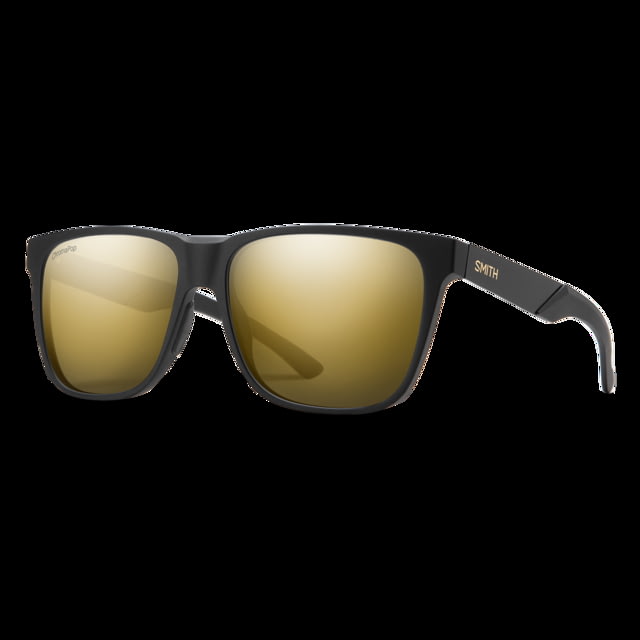 Smith Lowdown Steel XL Sunglasses Matte Black Gold Frame ChromaPop Polarized Black Gold Lens