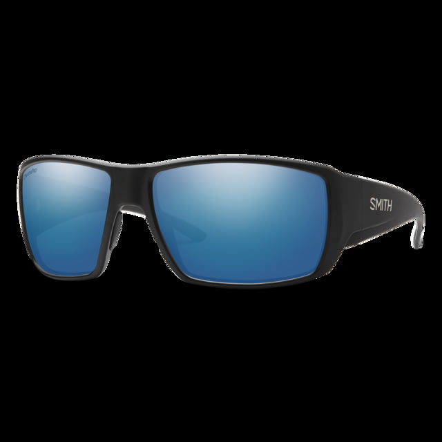 Smith Optics Guide's Choice Sunglasses ChromaPop Glass Polarized Blue Mirror Lens Matte Black Frame