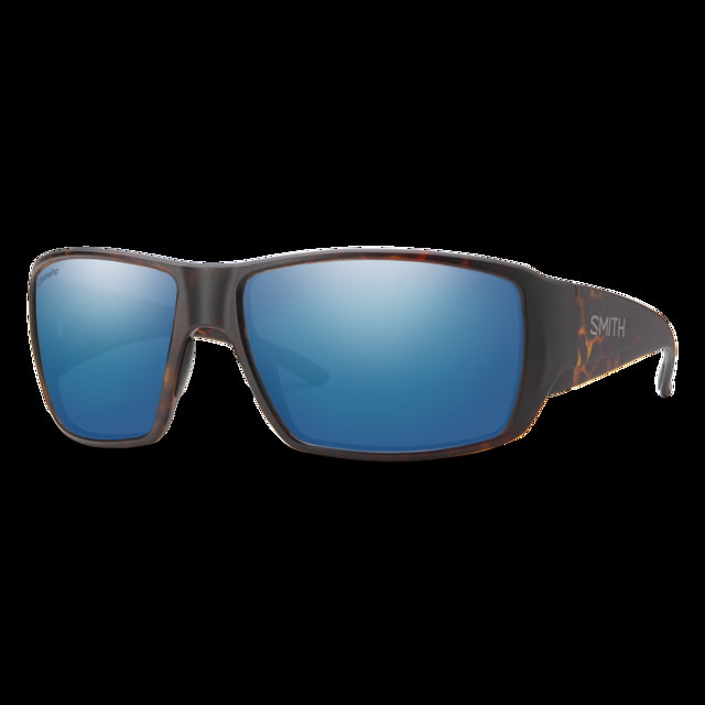 Smith Optics Guide's Choice Sunglasses ChromaPop Glass Polarized Blue Mirror Lens Matte Tortoise Frame