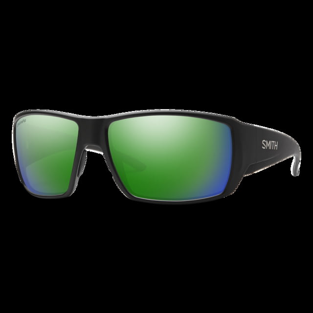 Smith Optics Guide's Choice Sunglasses ChromaPop Glass Polarized Green Mirror Lens Matte Black Frame