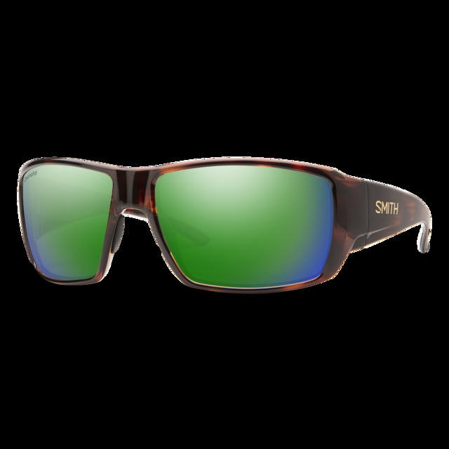 Smith Optics Guide's Choice Sunglasses ChromaPop Glass Polarized Green Mirror Lens Tortoise Frame