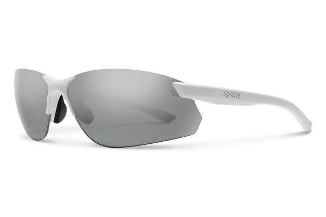 Smith Parallel Max 2 Sunglasses Matte White Frame Polarized Platinum Mirror Lens