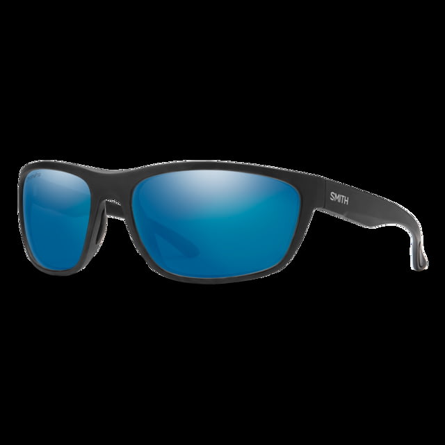 Smith Optics Redding Sunglasses Matte Black Frame ChromaPop Glass Polarized Blue Mirror Lens