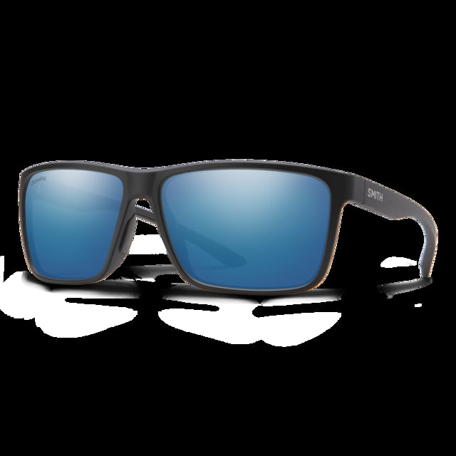 Smith Optics Smith Optics Riptide Sunglasses Matte Black Frame ChromaPop Glass Polarized Blue Mirror Lens