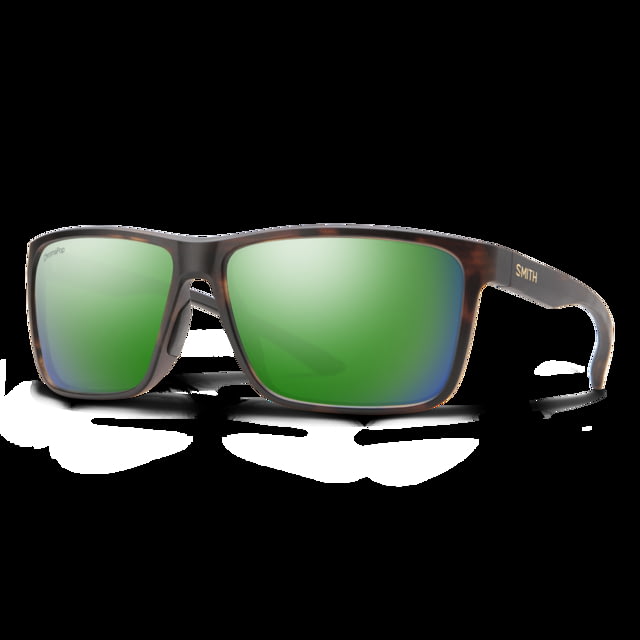 Smith Optics Smith Optics Riptide Sunglasses Matte Tortoise Frame ChromaPop Glass Polarized Green Mirror Lens