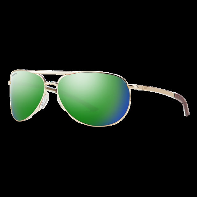 Smith Serpico Slim 2 Sunglasses Gold Frame ChromaPop Polarized Green Mirror Lens