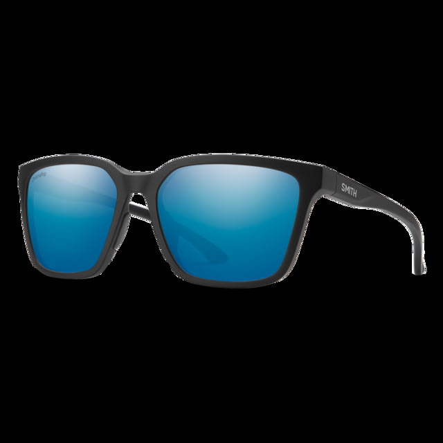 Smith Optics Shoutout Sunglasses Matte Black Frame ChromaPop Polarized Blue Mirror Lens