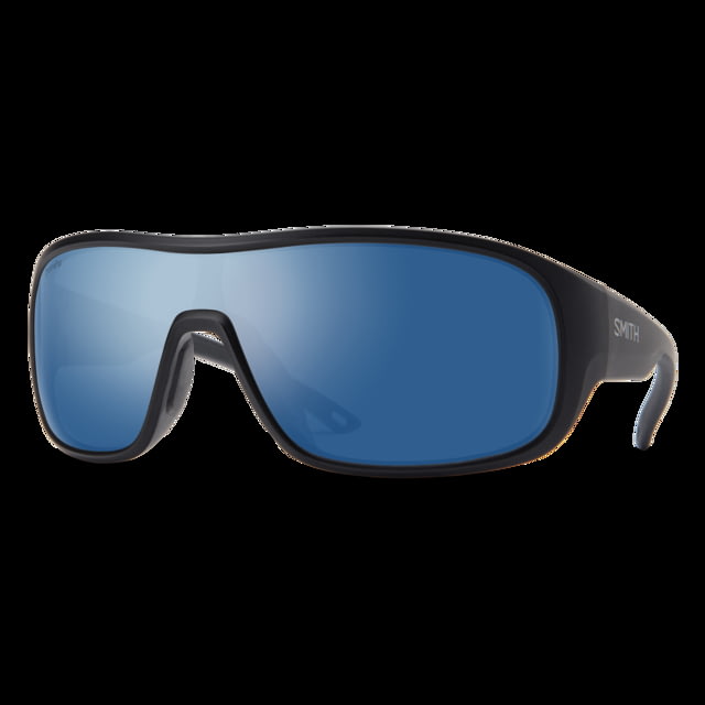 Smith Spinner Sunglasses Matte Black Frame ChromaPop Polarized Blue Mirror Lens