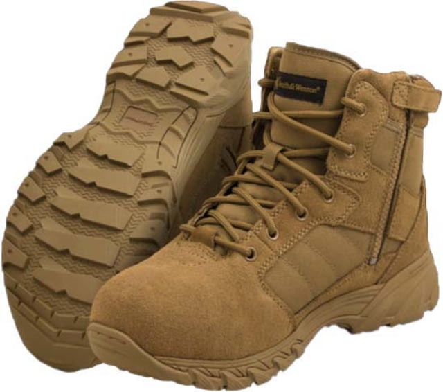 Smith & Wesson Breach 2.0 6in Side Zip Tactical Boots - Mens Coyote Wide 14 US