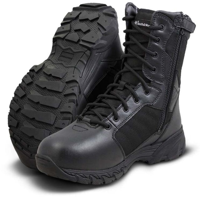 Smith & Wesson Breach 2.0 8in Side Zip Tactical Boot - Mens Black 10.5US Wide